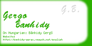 gergo banhidy business card